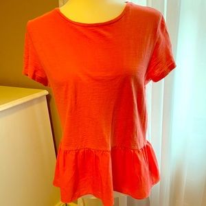 Coral peplum top BR